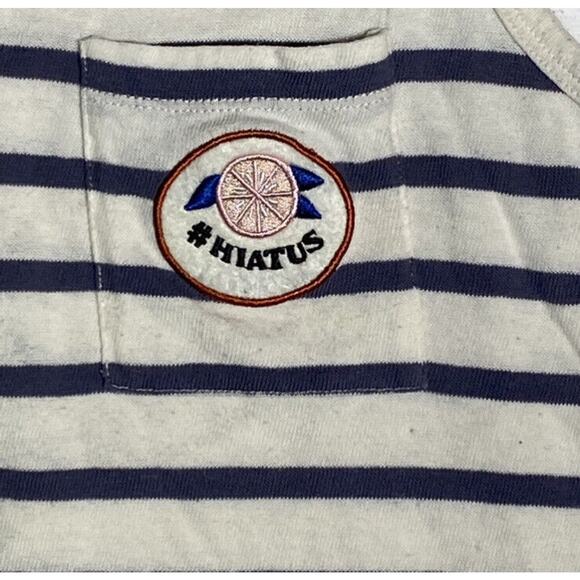 Madewell Blue White Striped Knit Tank Top With Pocket - Picture 3 of 5